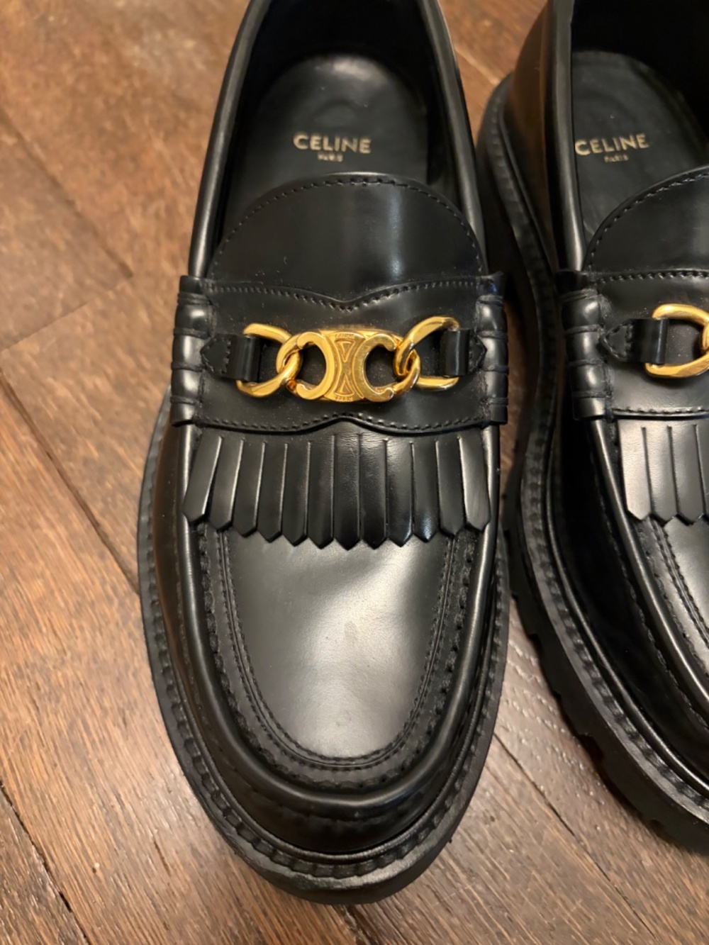 Celine Margaret Chunky Loafers with fringe and Triomphe chain size 6 / IT 36 - Picture 2 of 11